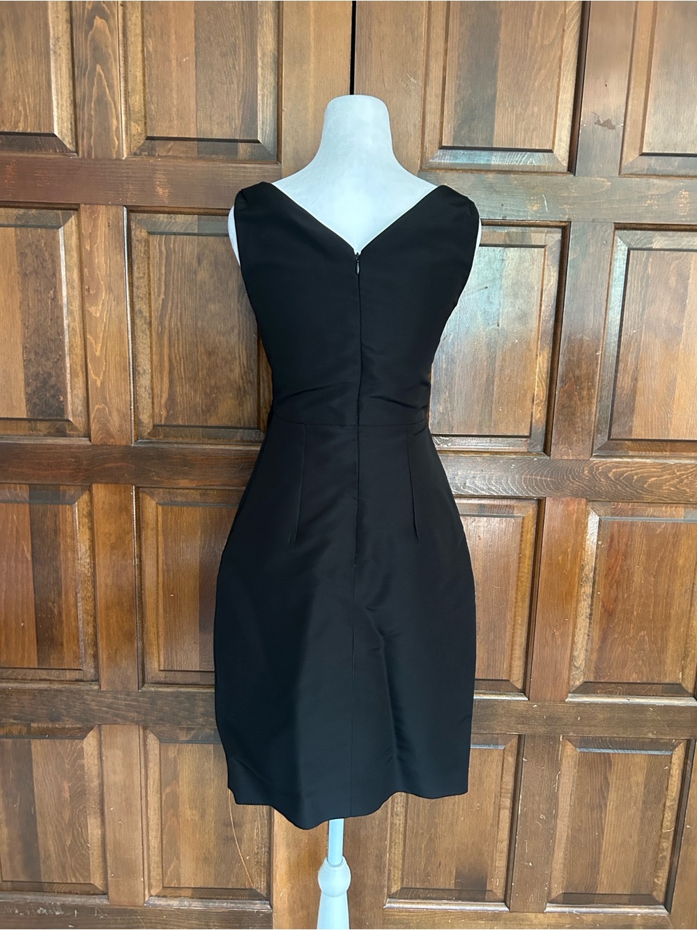 Oscar de la Renta Black Silk Cocktail Dress Bow Detail‎ Made in Italy Womens 0 - Picture 3 of 10